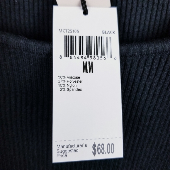Catherine Malandrino Black Ribbed Scoopneck Top NWT size Medium - Picture 8 of 10